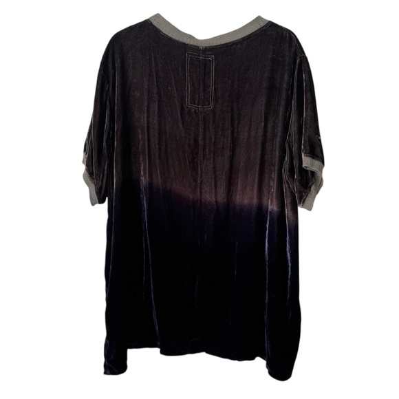 Johnny Was Willa Velvet Blue Green Flutter Short Sleeves Oversized Tee Shirt - Picture 5 of 9